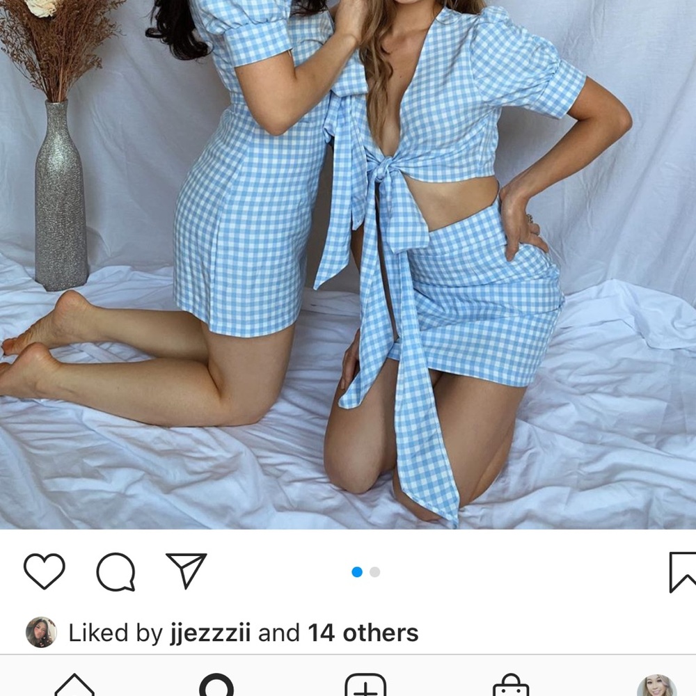 Blue Plaid gingham skirt
